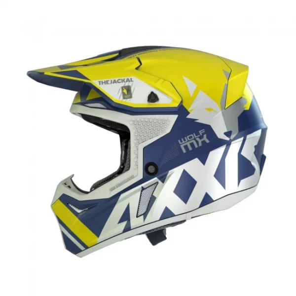 Кацига Axxis Wolf Jackal A3 Yellow/Blue - Image 3